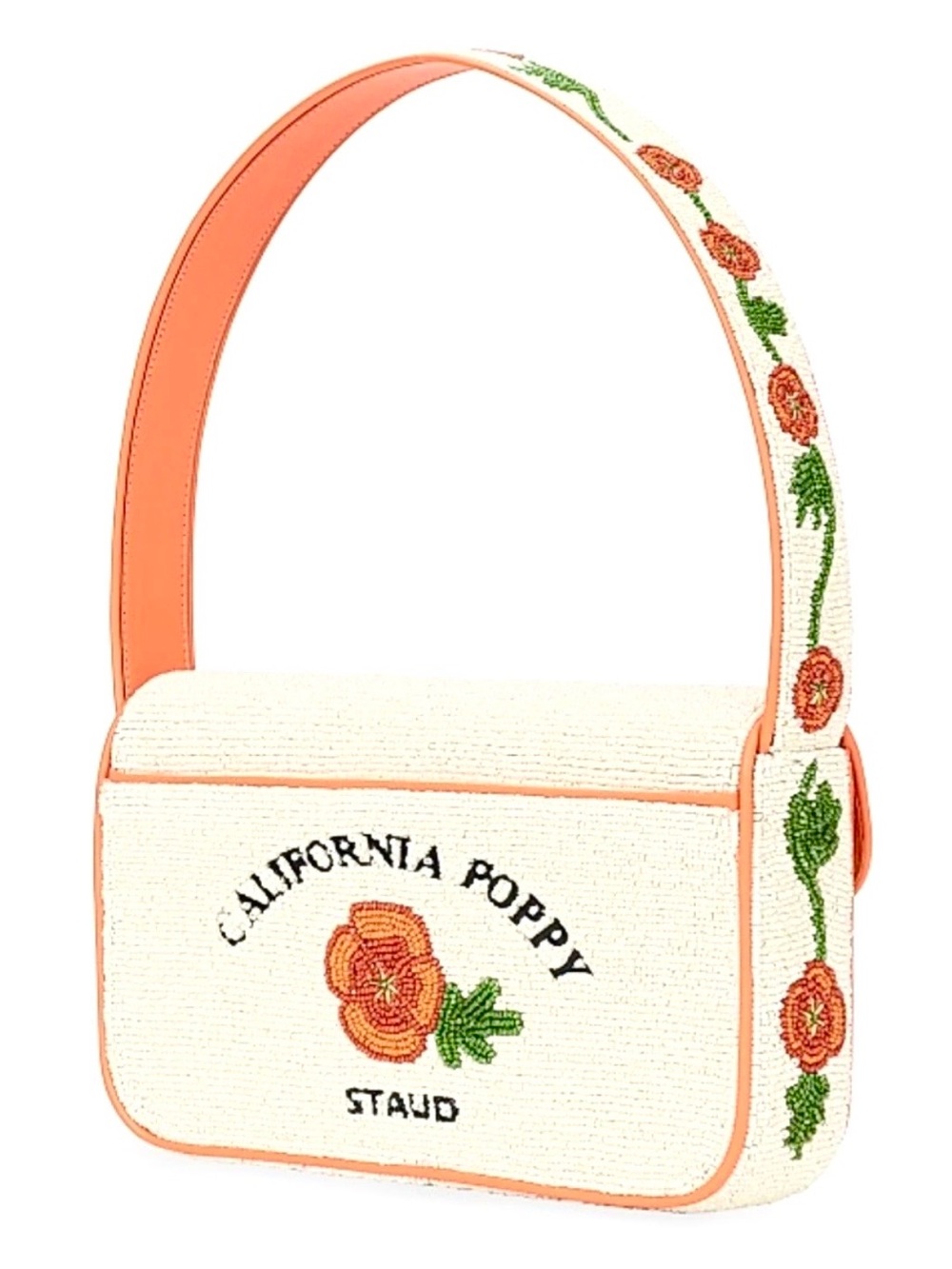 NWT Staud Beaded Tommy Shoulder Bag California Poppy 🌟Rare🌟 - Picture 14 of 16